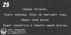 Сердце погасло, будто зарница, боль не притушит года, образ твой вечно, будет храниться в памяти нашей навсегда. 