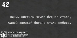 Одним цветком земля беднее стала, одной звездой богаче стали небеса. 